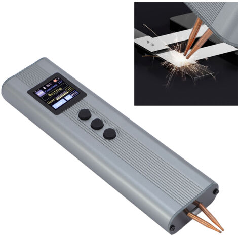  Soudure par points Soudure portable 2200mAh avec batterie intégrée Miniature pour batteries cylindriques 11 niveaux de puissance Alliage aluminium