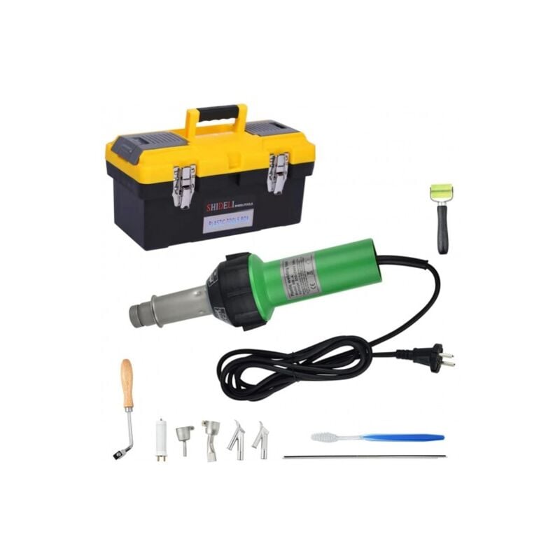 ME - Soudure plastique 1600W avec boîte à outils 40-600°C Soudure Air Chaud Buses De Vitesse Rouleau pe pvc Tige En Plastique