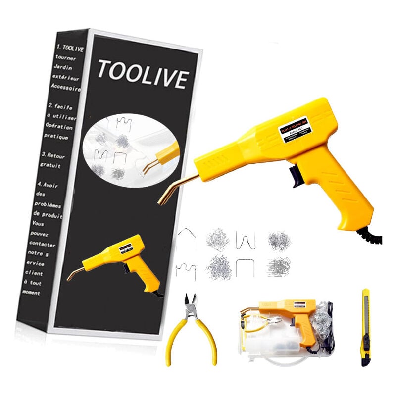 Bluedeer - Soudure Plastique 50W Kit Reparation Plastique avec 200 Agrafes Soudage Plastique Machine pour Pare Choc - Soudeur Plastique Soudure
