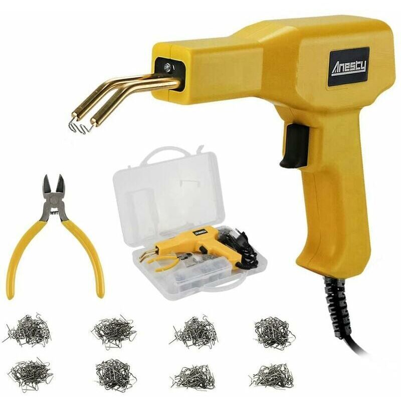Soudure Plastique, Agrafeuse a Chaud pour Reparer Plastique avec 400 Agrafes, Agrafeuse Plastique pour Réparation Pare-Chocs et Carrosserie, Pistolet