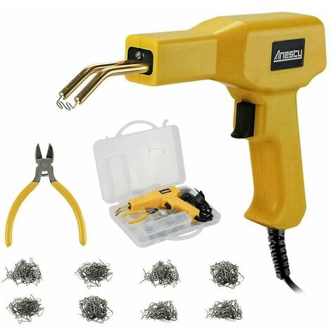 Soudure Plastique, Agrafeuse a Chaud pour Reparer Plastique avec 400 Agrafes, Agrafeuse Plastique pour Réparation Pare-Chocs et Carrosserie, Pistolet à Souder Soudage Plastique