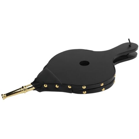 Soufflet à main pour cheminée, outil de soufflage d'air pour feu de bois, barbecue et camping, avec buse dorée