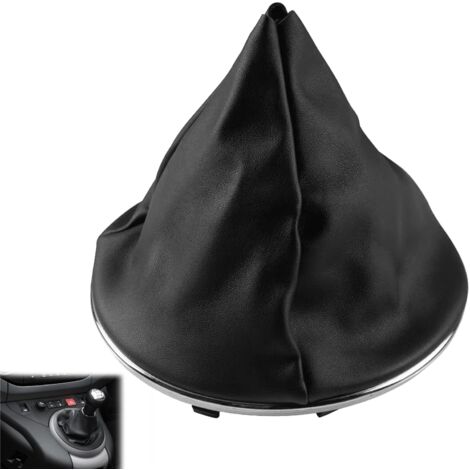Soufflet de Levier de Vitesses en Similicuir,avec Pommeau de Levier de Vitesses et Cadre Inférieur,pour Fiat 500 500C 2007-2015,Noir