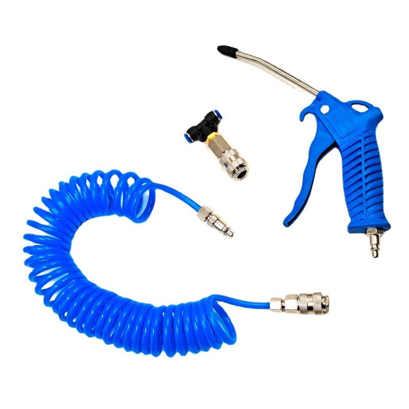 Soufflette à Air Comprimé, Pistolet de Soufflage d'air avec Tuyau Air Comprimé de 5 Mètres, Kit de Nettoyage de Pistolet à Air, avec Connecteur en T,
