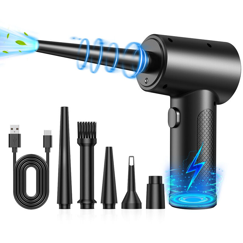 Soufflette Air Comprimé, 3 Vitesses 91 000 tr/min Bombe Air Sec Souffleur PC, Depoussierant Ordinateur Rechargeable par USB Avec Batterie 6000mAh