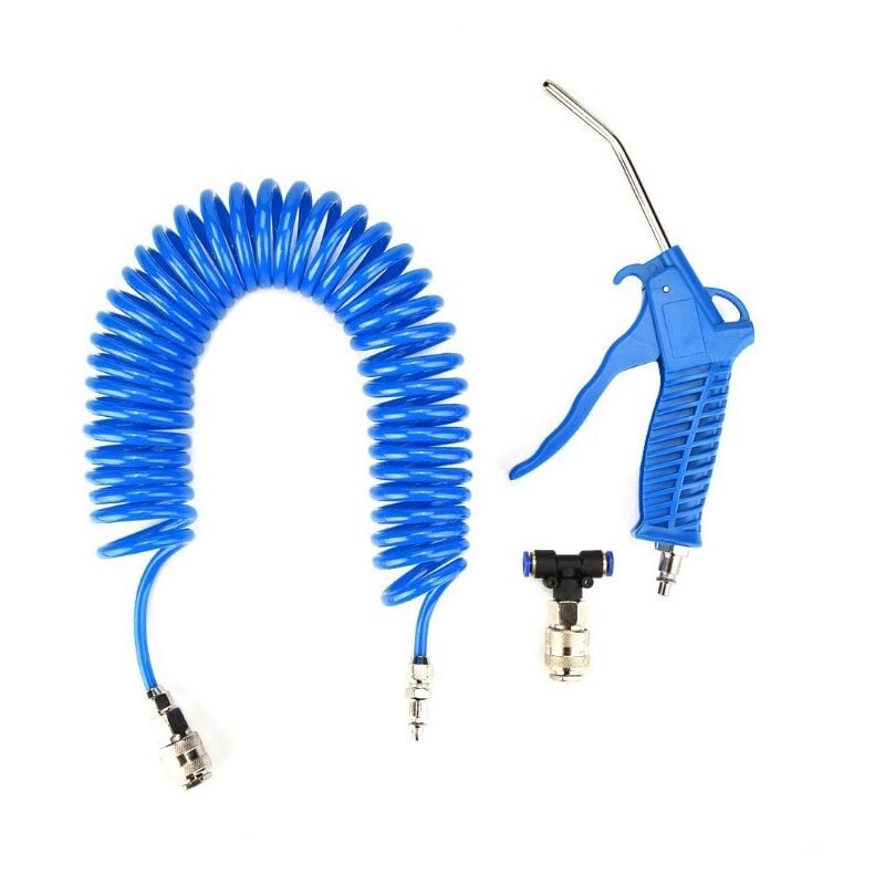 Soufflette Air Comprimé avec Tuyau Air Comprimé de 5 Mètres, Souffleur Air Comprimé avec Connecteur en T, Kit de nettoyage de pistolet à air pour