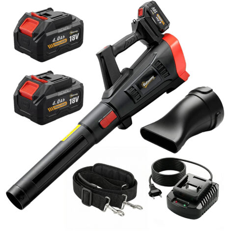 Souffleur à batterie 18V, moteur sans balais 600W, 3 vitesses réglables, turbo boost, chargeur inclus, léger