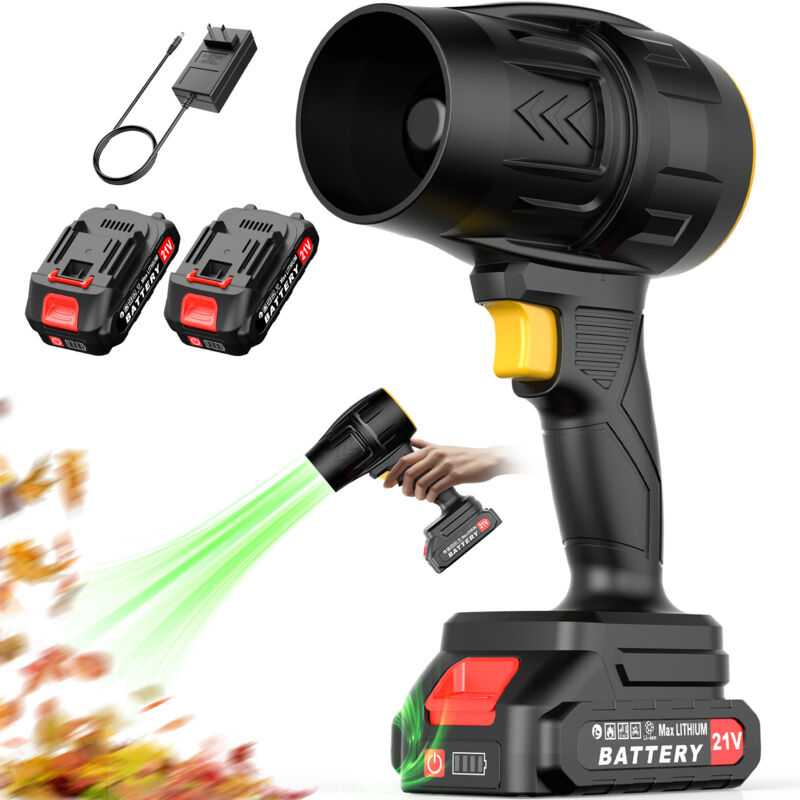 Souffleur à Batterie Puissant 40000Rpm Souffleur de Feuilles Léger et Portable Souffleur Electrique Turbo sans Fil avec 2 Batteries et Chargeur pour