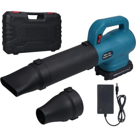 Souffleur à neige 35 000 tr/min 21V , Batterie 1500 mAh , Interrupteur unique, 3 buses , Accessoires nettoyage voiture, poussière, neige , Outils de jardin