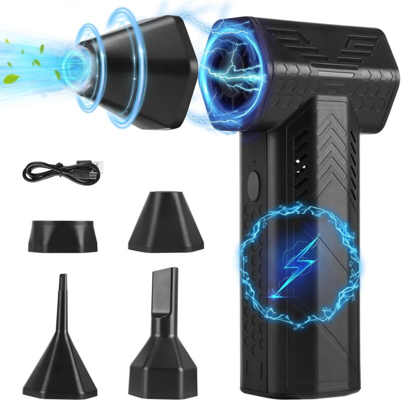 Souffleur Air Comprimé 130000 TR/Min avec Batterie 7500mAh de Pulvérisation d'Air Comprimé Souffleur 3 Vitesses PC Air Comprimé Nettoyage