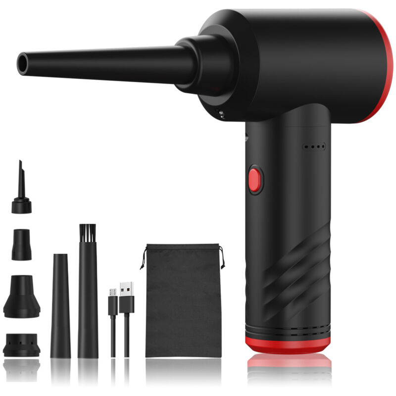 Souffleur Air Comprimé, Air Comprimé Duster 3 Vitesses, MAX. 100 000 tr/min, 6000 mAh Batterie Plumeau Air, Dépoussiérants Puissants Électrique avec