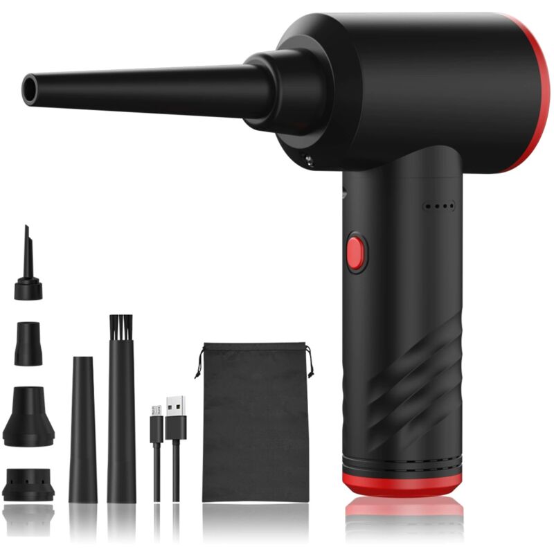Souffleur Air Comprimé, Air Comprimé Duster 3 Vitesses, MAX. 100 000 tr/min, 6000 mAh Batterie Plumeau Air, Dépoussiérants Puissants Électrique avec