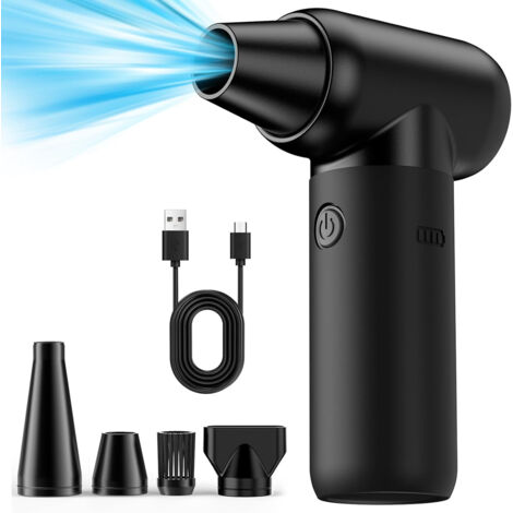 Souffleur Air Comprimé, DéPoussiéRants Puissants éLectrique Air Comprimé Duster Pc Clean Prise De Compresseur D’Air à 180000 Rpm 3 Vitesses Avec LumièRe