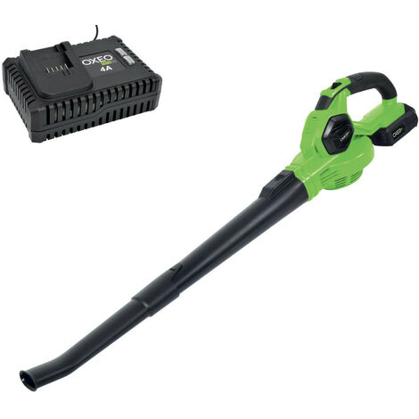 Oxeo – Souffleur à batterie 18V avec batterie 4Ah – Vitesse max 210 km/h – Léger et ergonomique pour utilisation prolongée
