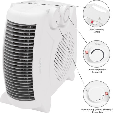Souffleur chauffant 2000W Bomann HL 1095 CB Blanc