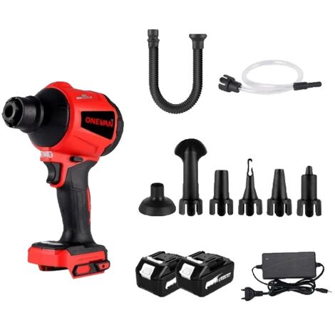 Souffleur d'air, moteur sans balais 80 000 tr/min, sans fil et rechargeable, jeu de 2 batteries, UE