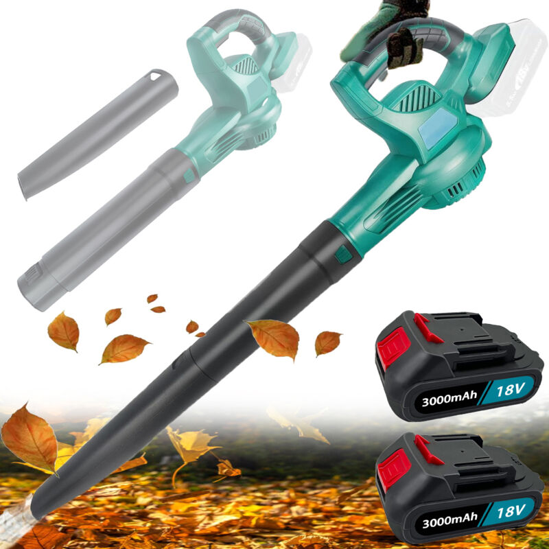 Souffleur d'air sans fil, souffleur de feuilles électrique robuste avec batterie 2x5,5Ah et chargeur - Souffleur d'air léger et puissant pour jardin,