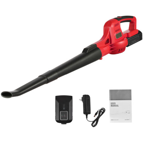 Souffleur de feuilles électrique sans fil 20 V, 2 vitesses (60/130 mph), portable, avec tubes d'extension, batterie 4,0 Ah et chargeur rapide. Idéal pour gouttières, jardins, pelouses, allées et chant