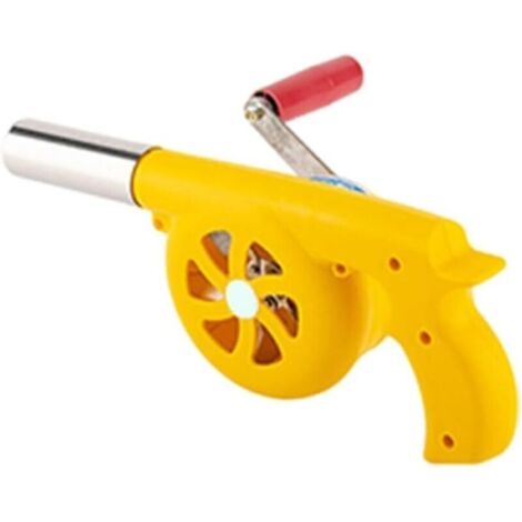 Souffleur manuel pour barbecue avec lame en métal Outil essentiel pour le feu (Jaune (engrenage métallique))