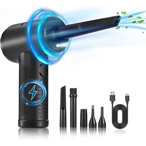 Souffleur Air Comprimé électrique 130 000 Tr/min - Écran, 4 Vitesses, Lampe LED - Pour Voiture, Clavier, Barbecue - Design Diamant - 10
