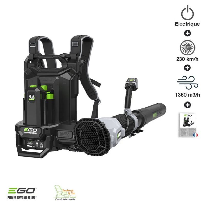 Souffleur professionnel 1360m3 heure ego LBP8000E harnais dorsal