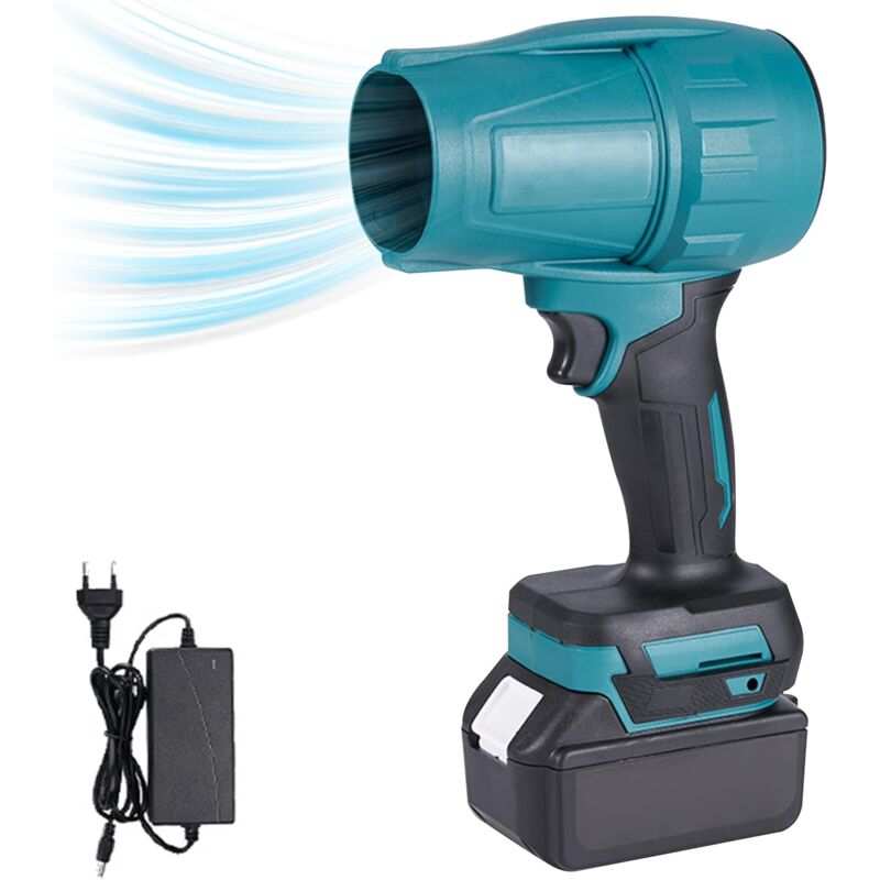 Souffleur sans fil, souffleur pour feuilles sans fil, moteur brushless, vitesse réglable à 3 vitesses, force de soufflage de 1 à 1,2 kg, compatible