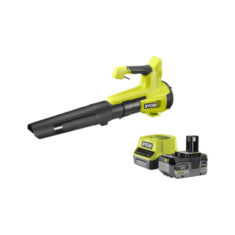 Ryobi - Souffleur Turbo Jet 18V Soufflerie 160 km/h - Batterie 4,0Ah - Chargeur - RY18BLB-140