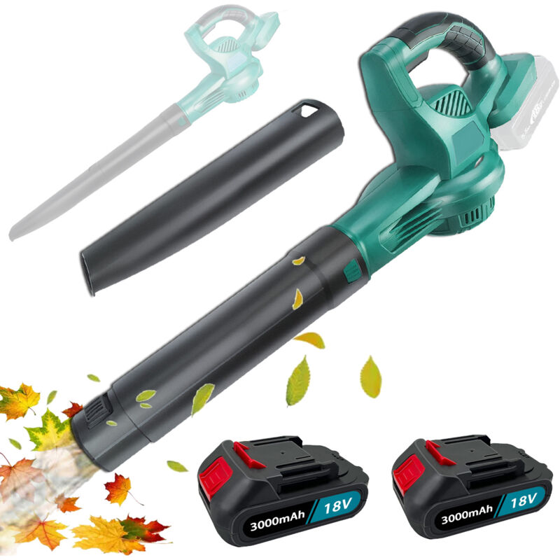 Souffleurs à feuilles électriques, souffleur à feuilles sans fil, 2 batteries 5,5 a + chargeur, léger pour souffler les feuilles, la poussière et la