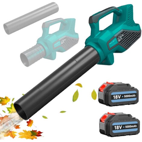 TEETOK Souffleurs à feuilles électriques, souffleur d'air sans fil, nettoyeur de feuilles, de neige et de poussière pour la maison, batterie 2x3000mAh + chargeur, compatible avec la batterie Makita