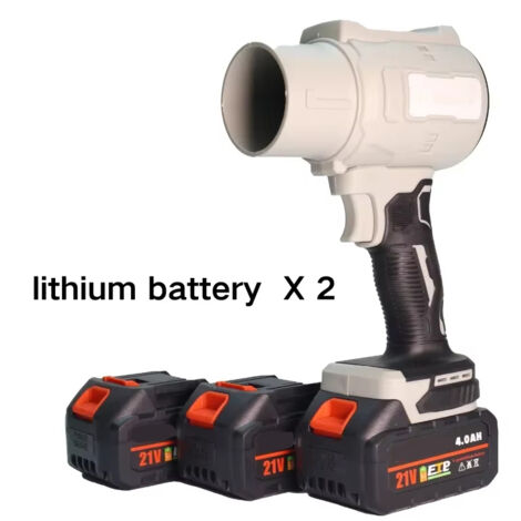 Souffleurs électriques turbo 2000W 220M/S, souffleur d'air puissant sans fil, ventilateur à jet, sécheur de voiture, outil de dépoussiérage-2 batteries