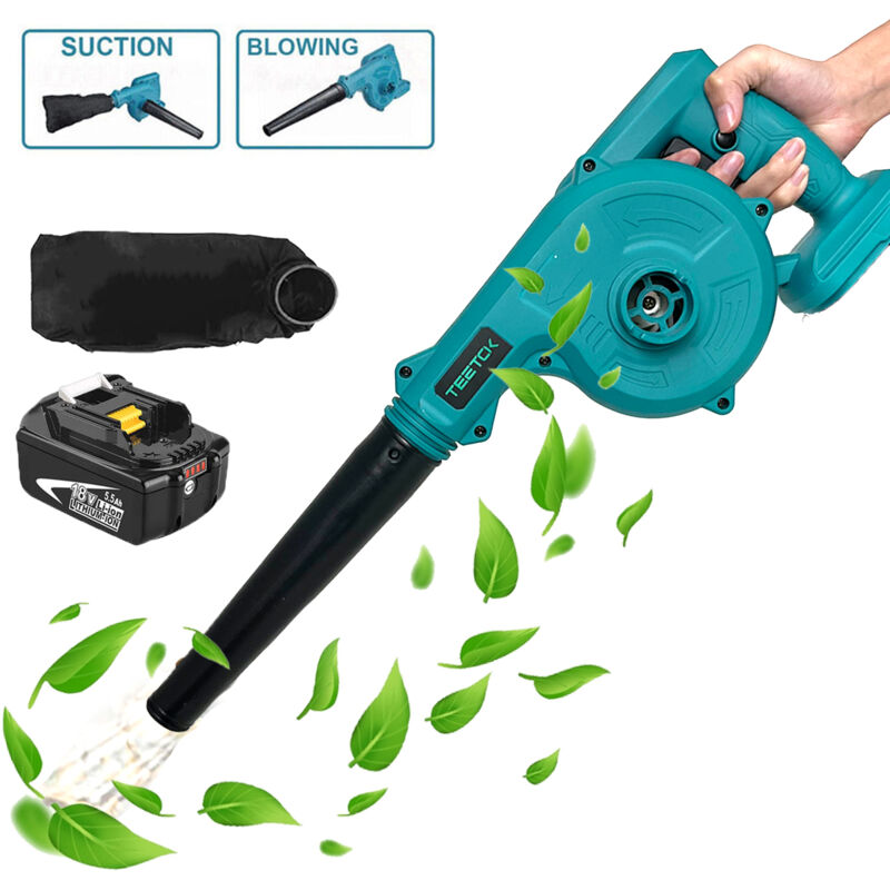 Souffleurs et aspirateurs de feuilles électriques, soufflerie d'air sans fil , Garden Snow Snow Leaf Aspiration Aspiration Aspiration + Batterie 5.5A
