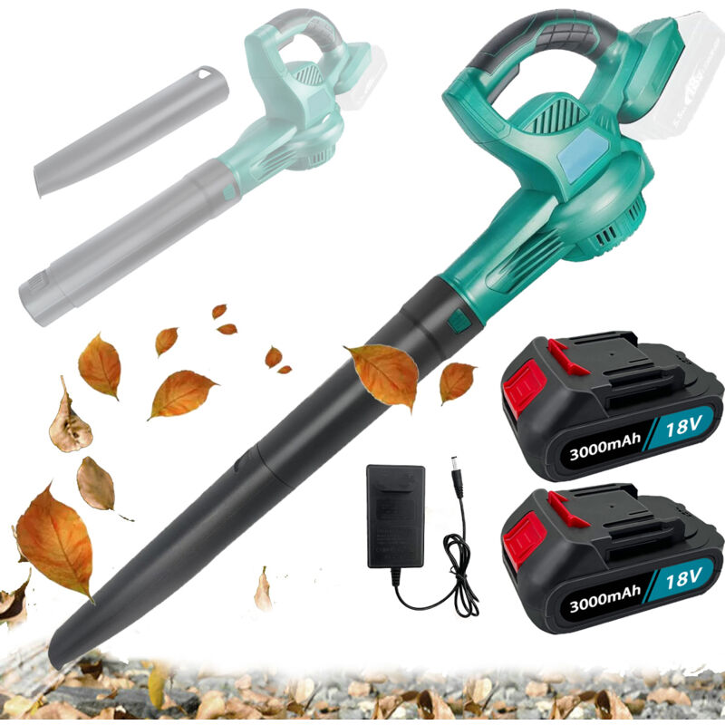 Souffleuse à neige, souffleuse à feuilles sans fil, légère pour souffler les feuilles, la poussière, la neige + 2 batteries 5,5 a + chargeur,
