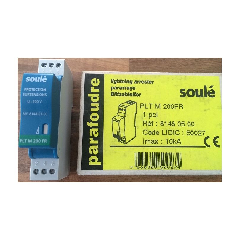 8148-05-00 lightning conductor plt m 200FR 10kA - 1 pole - blue - Soulé