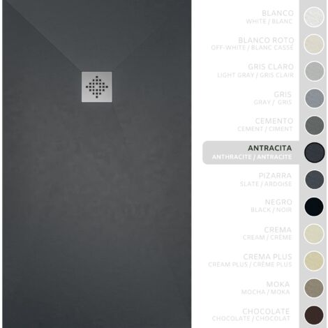 SOULBATH Piatto doccia- Resina -Gel Coat -Texture liscia/pietra -Antiscivolo -Colore Antracite - 110X70- Extra piatto 3cm. Standard