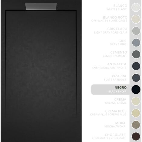 SOULBATH Piatto doccia- Resina -Gel Coat -Texture liscia/pietra -NERO  - Antiscivolo - 150X70- Extra piatto 3cm- Design elegante