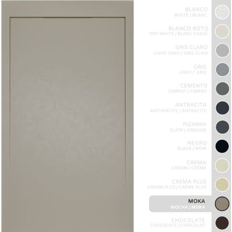SOULBATH Piatto Doccia Ultra Sottile Antiscivolo – Resina Gel Coat - Finitura Liscia/Pietra – MOKA - 110x80 - Griglia integrata in tinta