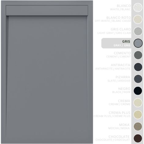 SOULBATH Receveur de Douche -Résine -Gel Coat -Texture Lisse/Pierre -Antidérapant -Couleur Gris 160X70 Extra plat 3Cm Conception Minimaliste