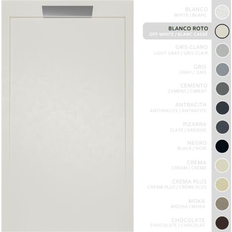 SOULBATH Receveur de Douche - Résine - Gel Coat - Texture Lisse/Pierre - BLANC CASSÉ - Antidérapant- 160x80 Extra plat 3cm- Conception Élégante