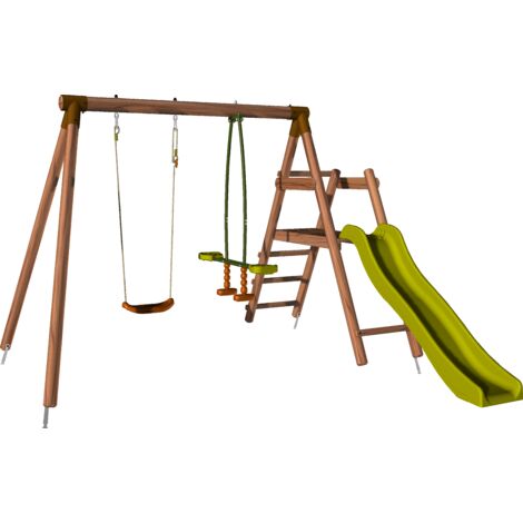 SOULET - Estación de Juego de Madera Menthe con Columpio y Tobogán - 2,60 m x 2,30 m x 2,20 m​