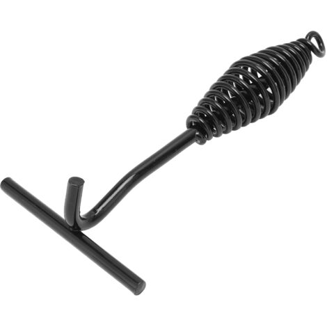 Souleve-couvercle 26CM Longueur Poignée Spirale Finition Noire Fer Design Allongé Prise Confortable pour Four Hollandais de Camping