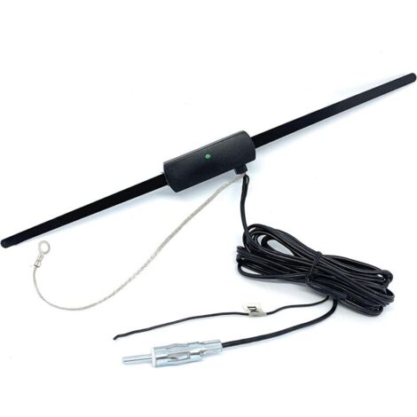 Sound-Way Antenne Amplifiée FM intérieure autoadhésive pour Auto autoradio Voiture Camion Camper Noir