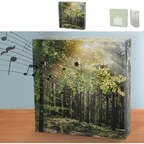 Soundbox 'Wald' Sensore di movimento  12 x 12 x 3,5 cm cartone plastica  canto degli uccelli regolabile (1 x Soundbox Wald)