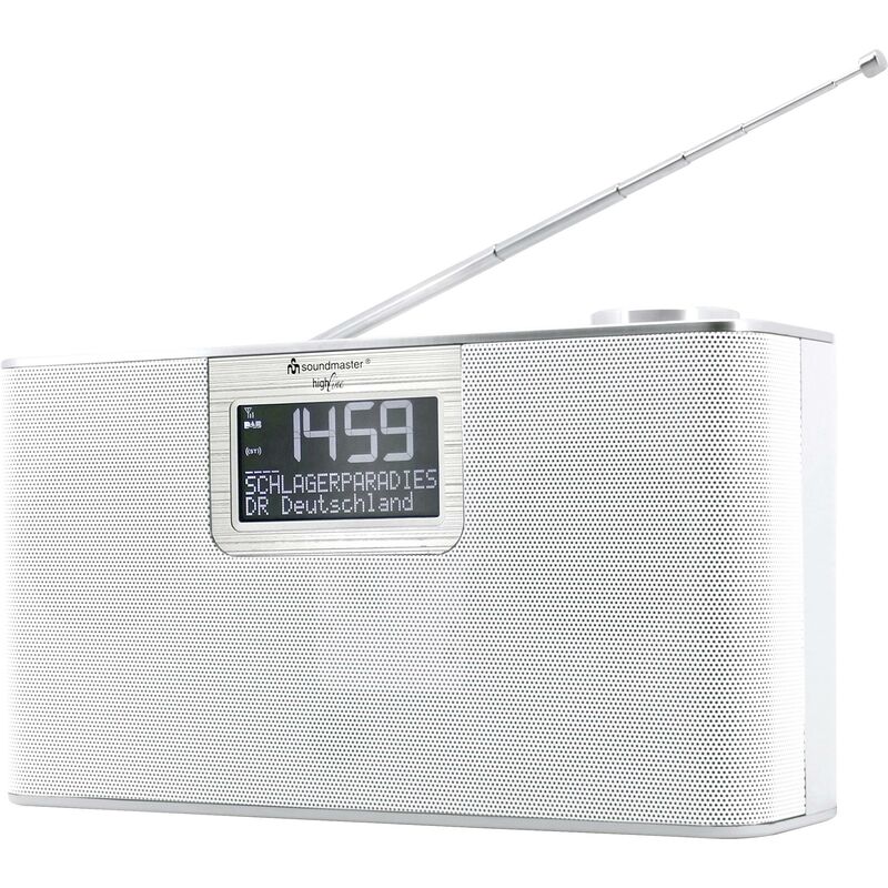 DAB700WE Radio de table dab+, fm aux, Bluetooth, sd, usb fonction mains libres, avec microphone, fonction réveil blanc W818372 - Soundmaster
