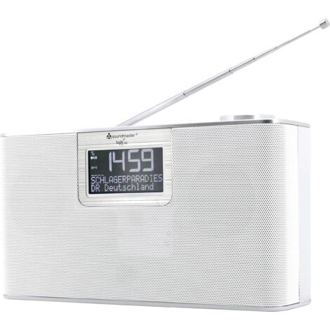 soundmaster DAB700WE Radio de table DAB+, FM AUX, Bluetooth, SD, USB fonction mains libres, avec microphone, fonction réveil blanc W818372