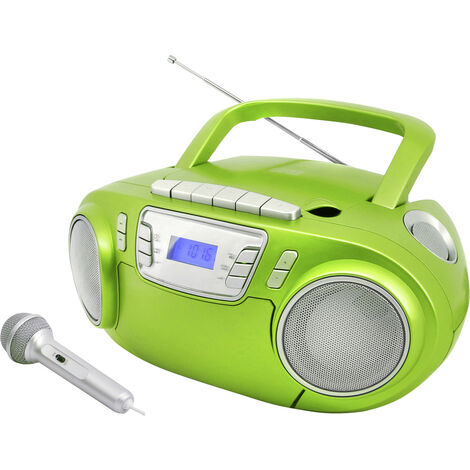 soundmaster SCD5800GR CD-Radio UKW USB, Kassette, Radiorecorder  Inkl. Mikrofon Grün