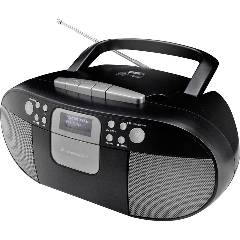 SCD7800SW Radiocassette dab+, fm aux, cd, Cassette, usb fonction réveil noir W818112 - Soundmaster