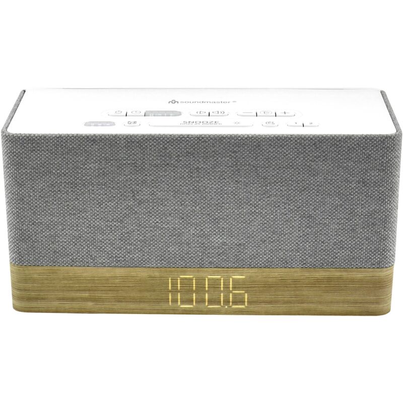 UR630WE Radio-réveil fm Bluetooth, aux, fm fonction réveil gris, marron Q512263 - Soundmaster