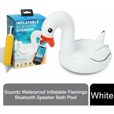 Soundz Waterproof Inflatable Flamingo Bluetooth Speaker Bath Pool[White]