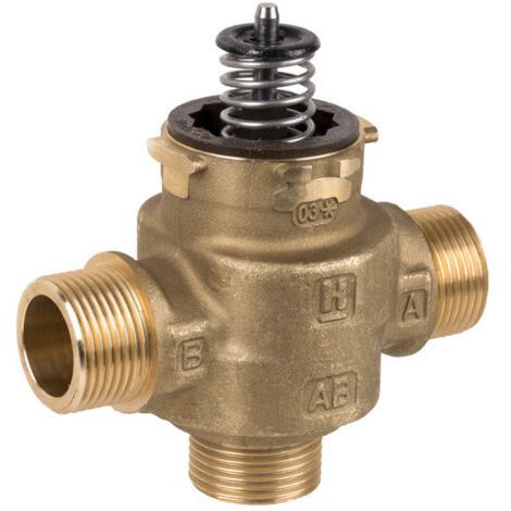 Soupape 3 voies 1'' – Filetage mâle – KVS 7,7 – Pour circuits de chauffage et climatisation – Compatible avec Honeywell – Resideo