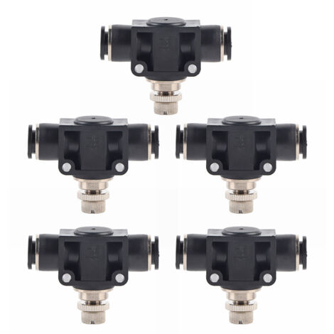 Soupape à Gaz Pneumatique en PVC 5 Pièces, Accessoires de Raccord 10mm Résistant à la Pression